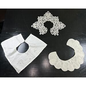 Vtg Neck Collar Trims- Set of 3 - Cream color- intricate- cottagecore sewing